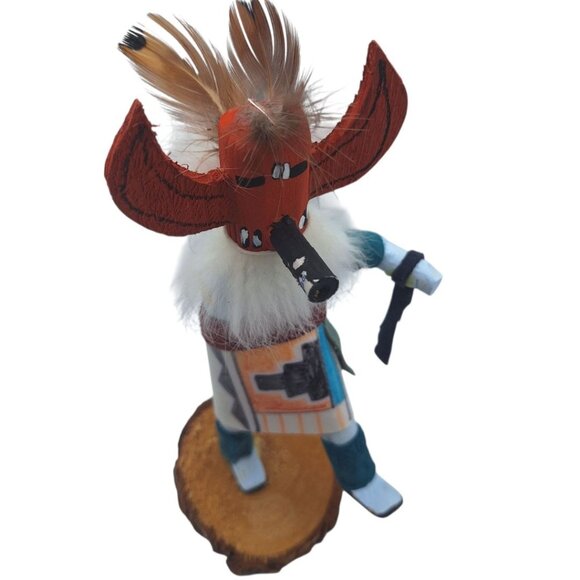 Kachina Handmade Doll 7 Inch Star Whipper AM Native American Indian Art Wooden - Picture 5 of 9